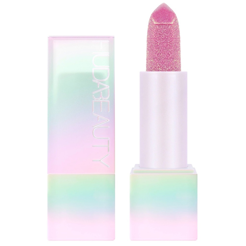 HUDA BEAUTY Diamond Hydrating Lip Balm Dirty Thoughts Lilac Wsubtle gold-crushed